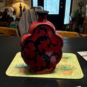 Artistic Red and Black Vase